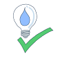 lightbulb with green tick