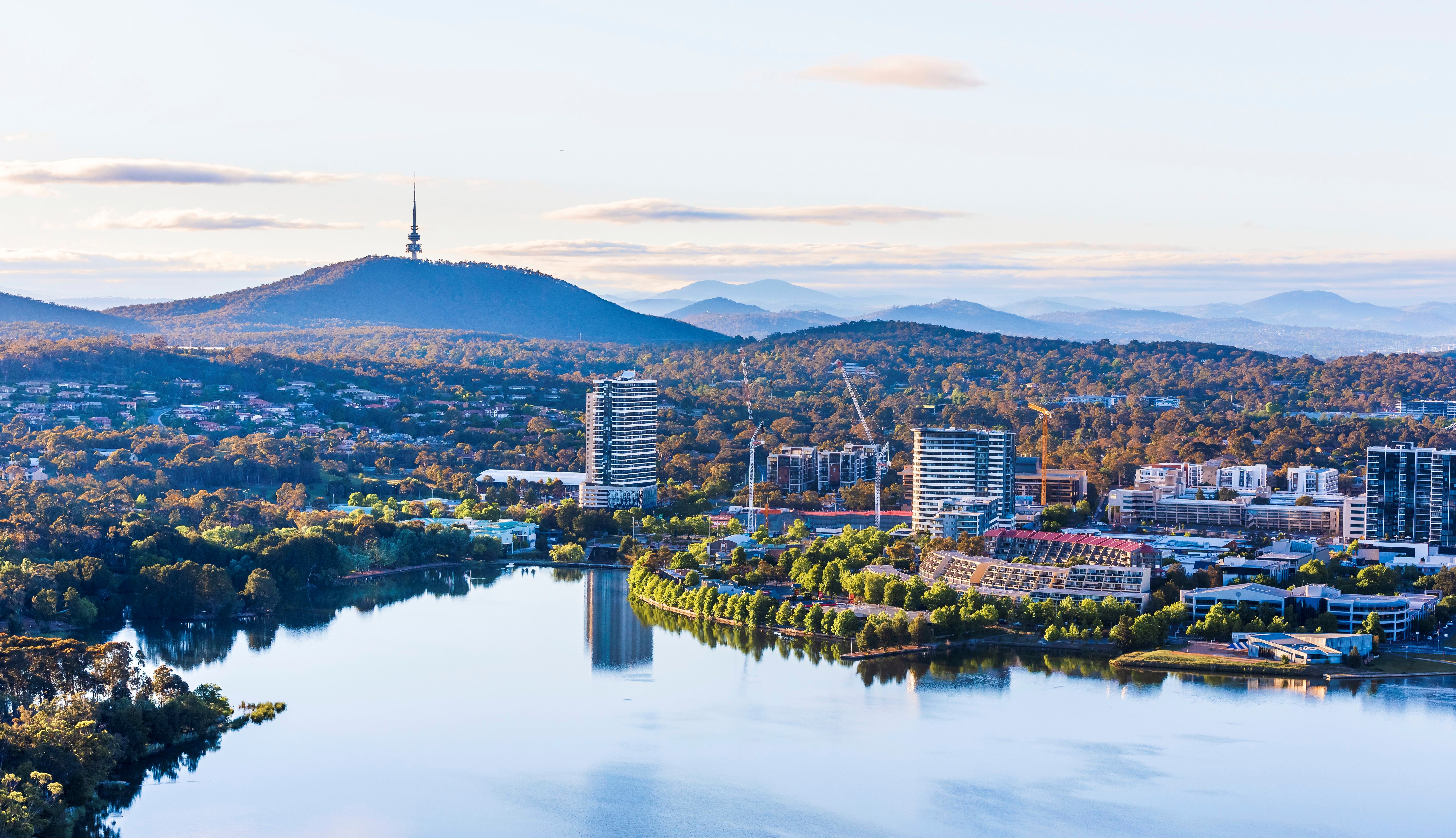 An aerial view of Canberra